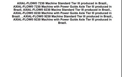 Case IH Axial-Flow 7230, Axial-Flow 8230, Axial-Flow 9230 Combine Service Manual