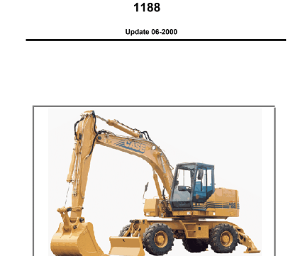 Case 1188 Hydraulic Wheeled and Crawler Excavators Service Manual