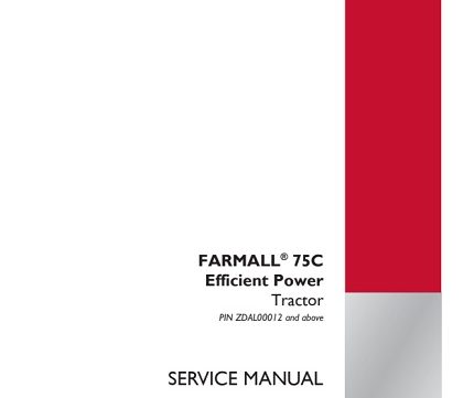 Case Farmall 75C Efficient Power Tractor Service Manual
