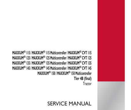 Case IH 115, 125, 135, 145 Maxxum CVT Tractor Service Manual