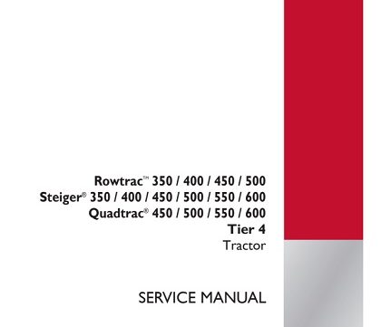 Case IH Rowtrac 350 400 450 500 Tier 4 Tractor Service Manual