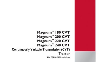 CASE IH Magnum 180, 200, 220, 240 CVT Tractor Service Manual