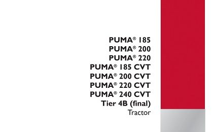Case IH PUMA 185 200 220 185 240 CVT Tier 4B Tractor Service Manual