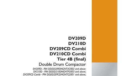 CASE DV209D, DV210D and DV209CD DV210CD Combi Tier 4B (final) Double Drum Compactor Service Manual