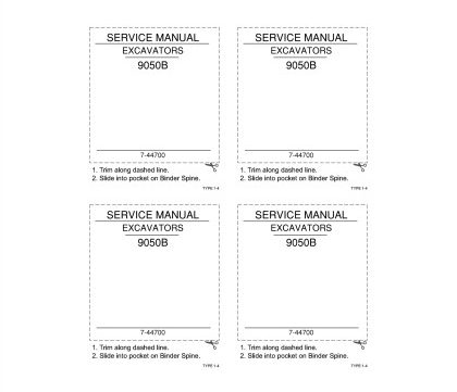 Case 9050B Excavator Service Repair Manual