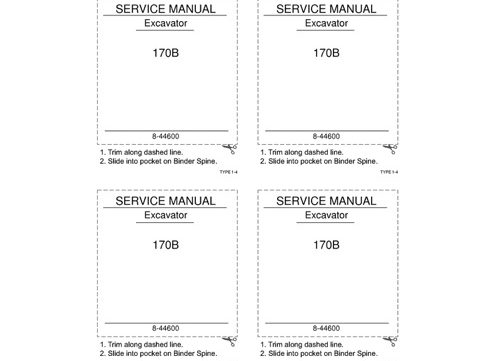 Case 170B Crawler Excavator Service Manual