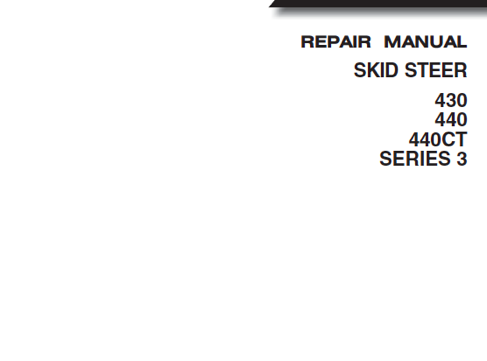 CASE 430 440 440CT Series 3 Skid Steer Service Manual