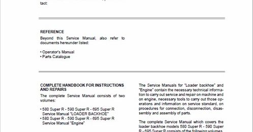 Case 580, 590, 695 Super R Backhoe Loader Service Manual