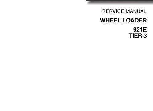 Case 921E Tier 3 Wheel Loader Service Manual