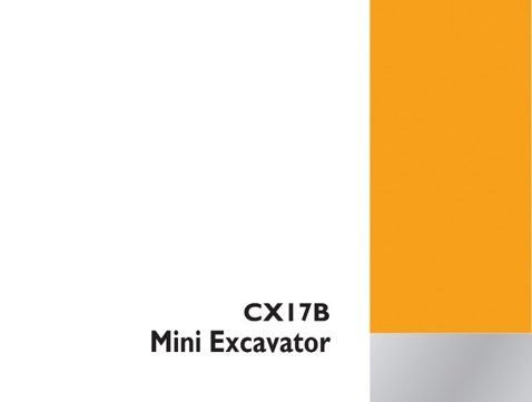 Case CX17B Mini Excavator Service Manual
