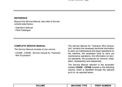 Case CX40B, CX50B Hydraulic Excavator Service Manual